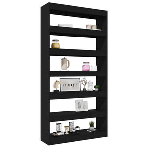 Schwarzes Bücherregal/Raumteiler 100x30x198 cm