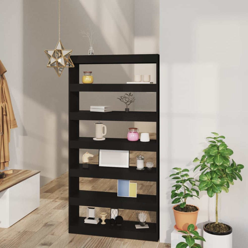 vidaXL Bibliothèque/Séparateur de pièce Noir 100x30x198 cm Bois d'ingénierie
