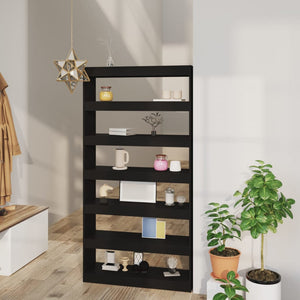 Schwarzes Bücherregal/Raumteiler 100x30x198 cm