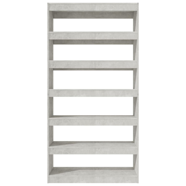 Betongraues Bücherregal 100x30x198 cm