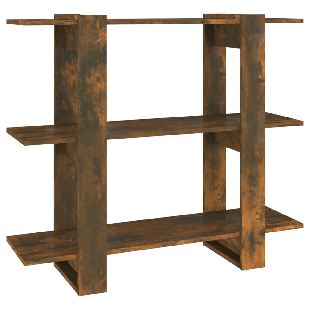 vidaXL Bibliothèque/Séparateur de pièce Chêne fumé 100x30x87 cm