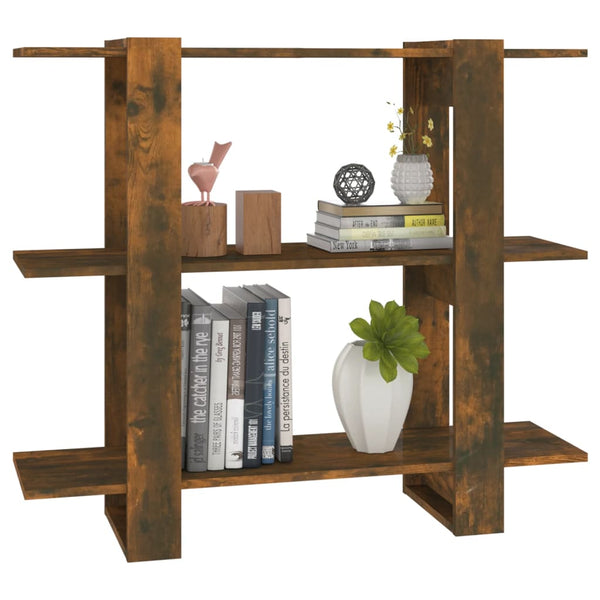 Bücherregal Raumteiler Räuchereiche 100x87 cm