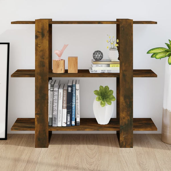 Bücherregal Raumteiler Räuchereiche 100x87 cm