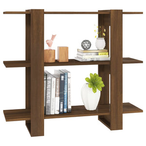 Bücherregal Raumteiler Braun Eichenoptik 100x87 cm