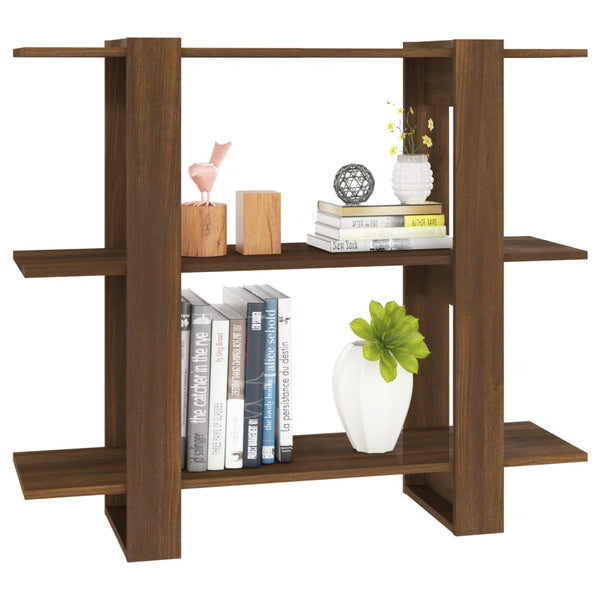 Bücherregal Raumteiler Braun Eichenoptik 100x87 cm