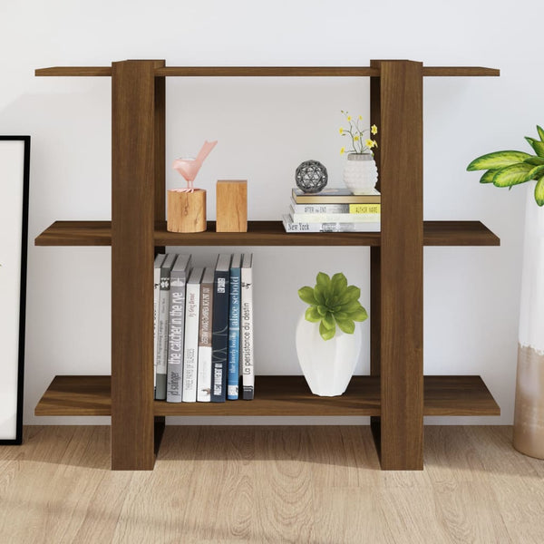 Bücherregal Raumteiler Braun Eichenoptik 100x87 cm