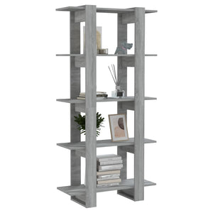 Bücherregal Raumteiler Grau Sonoma 80x160 cm
