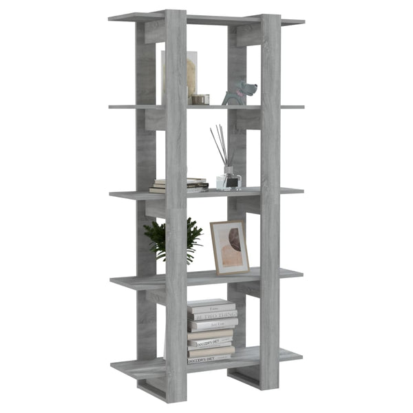 Bücherregal Raumteiler Grau Sonoma 80x160 cm