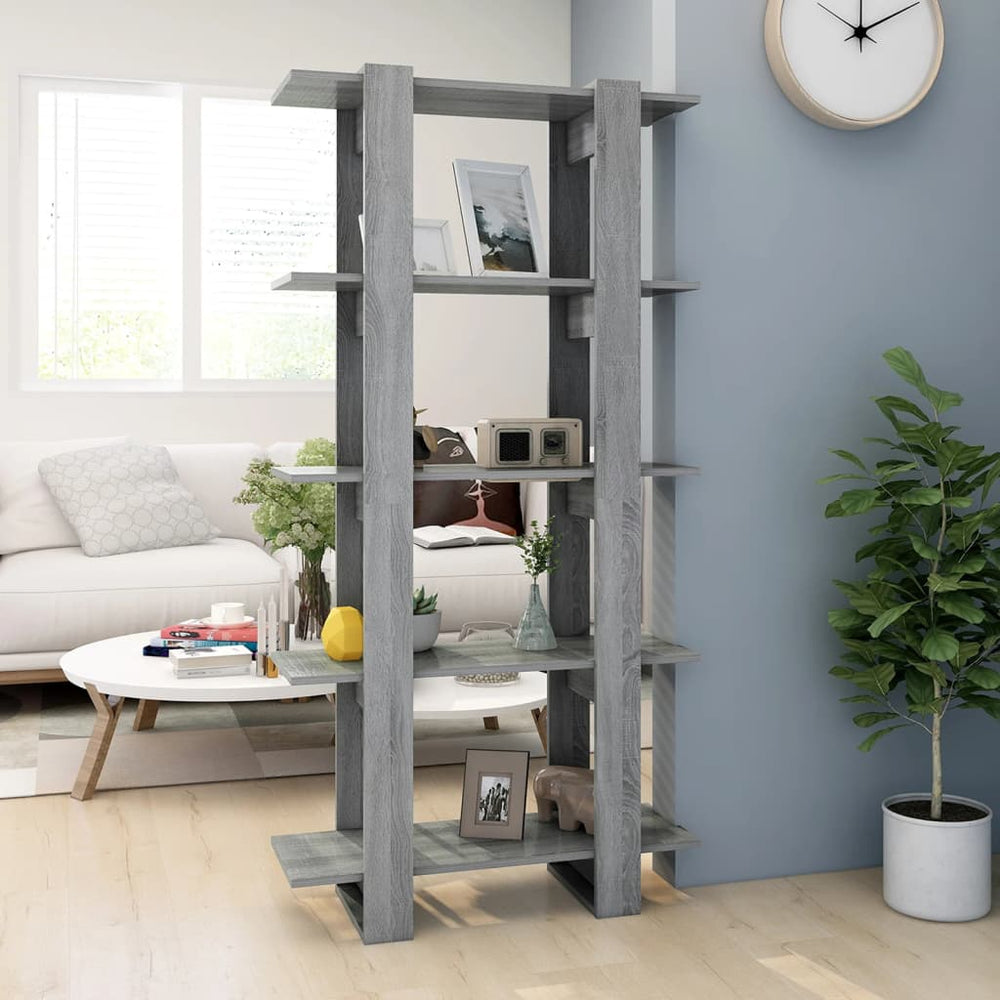 Bücherregal Raumteiler Grau Sonoma 80x160 cm