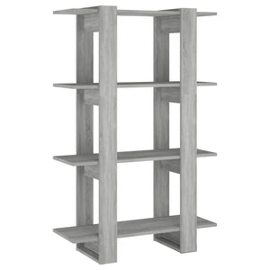 Bücherregal Raumteiler Grau Sonoma 80cm