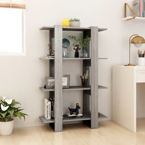 Bücherregal Raumteiler Grau Sonoma 80cm