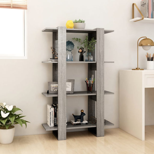 Bücherregal Raumteiler Grau Sonoma 80cm