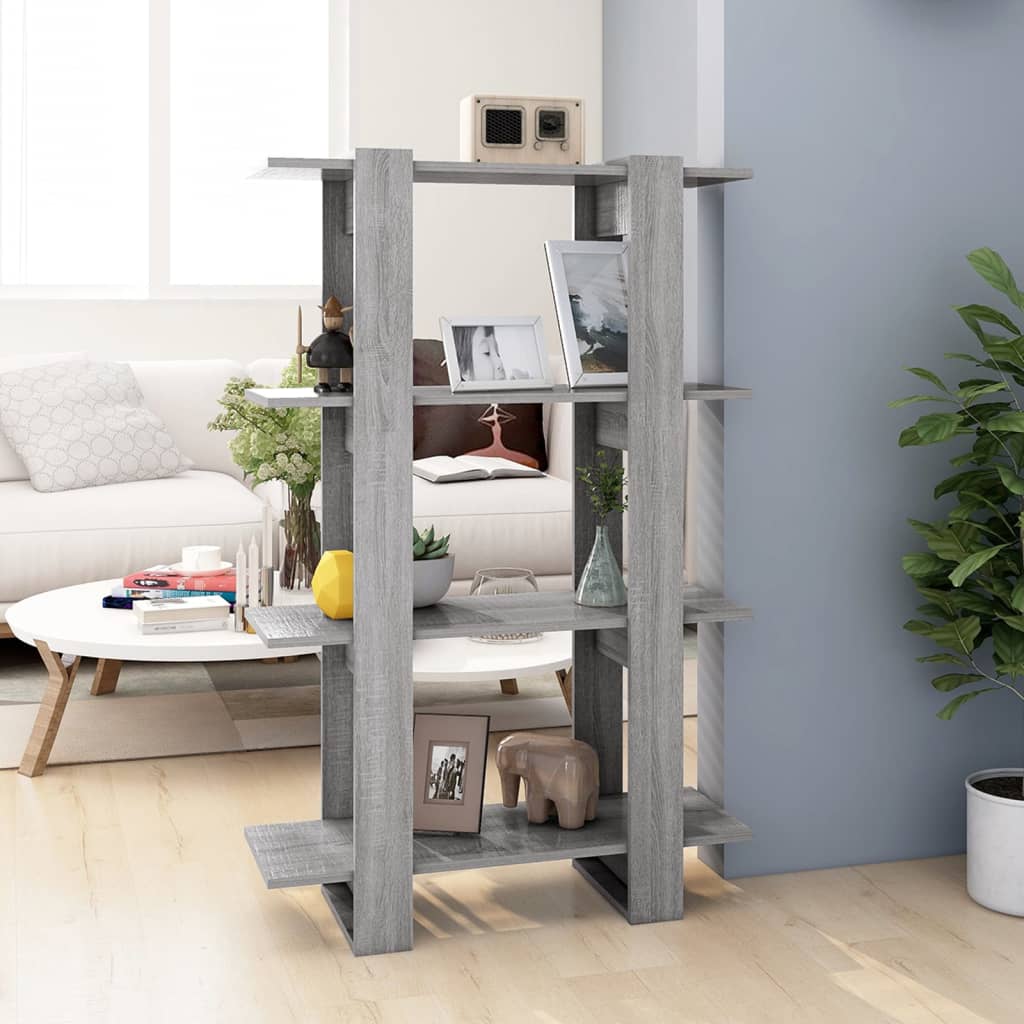 Bücherregal Raumteiler Grau Sonoma 80cm