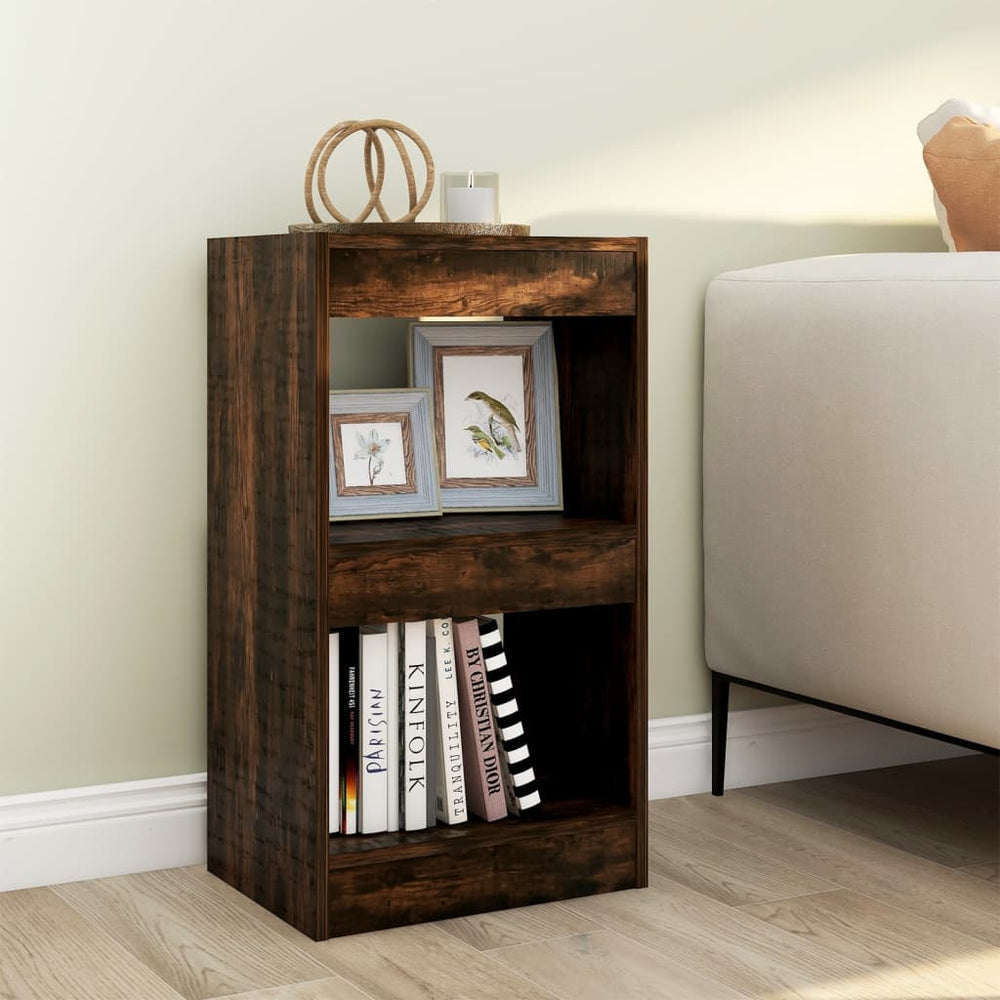 vidaXL Bibliothèque/séparateur de pièce Chêne fumé 40x30x72 cm