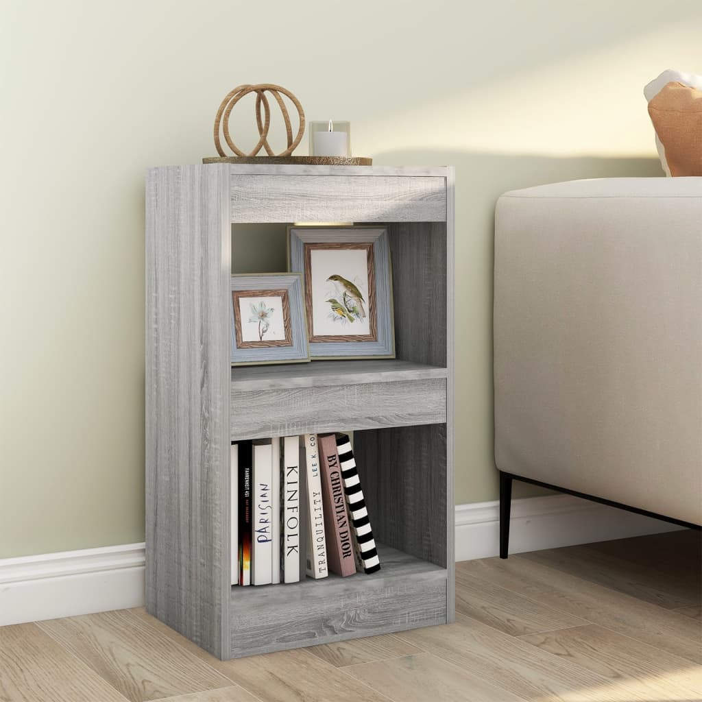 Bücherregal Raumteiler Grau Sonoma 40x30x72 cm