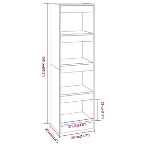 Bücherregal Raumteiler Grau Sonoma 40x30x135cm