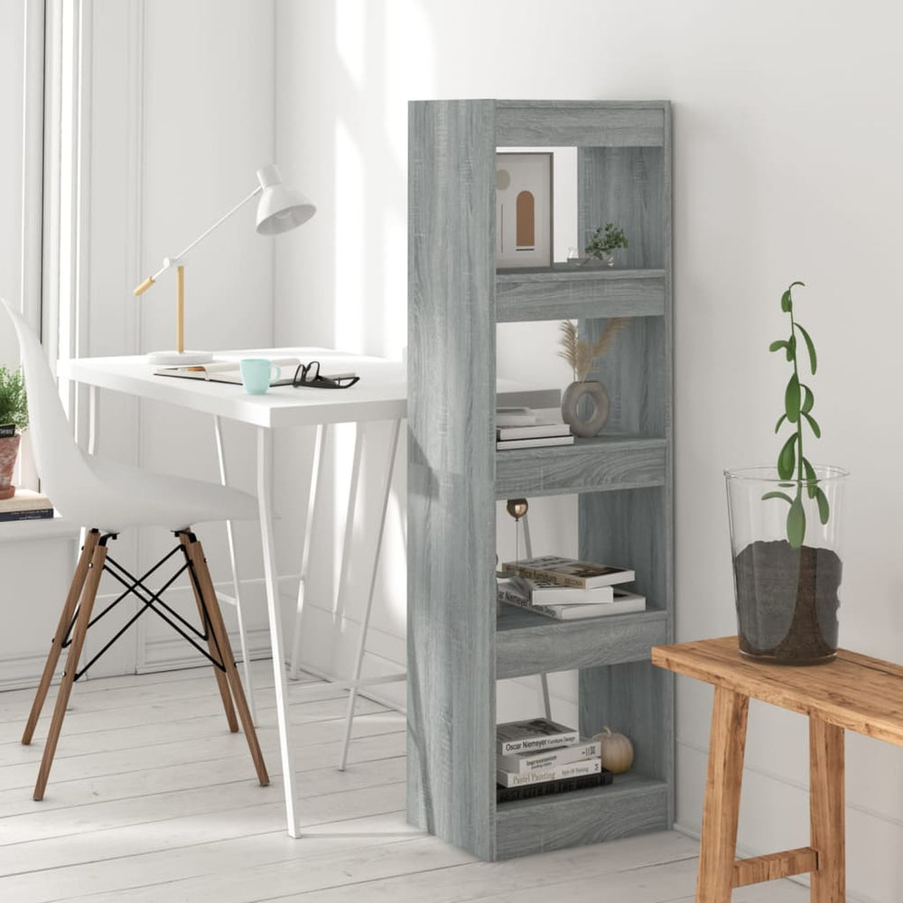 vidaXL Bibliothèque/Séparateur de pièce gris Sonoma 40x30x135 cm