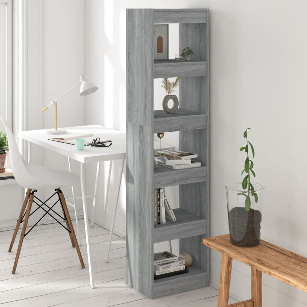 vidaXL Bibliothèque/Séparateur de pièce Gris Sonoma 40x30x166 cm