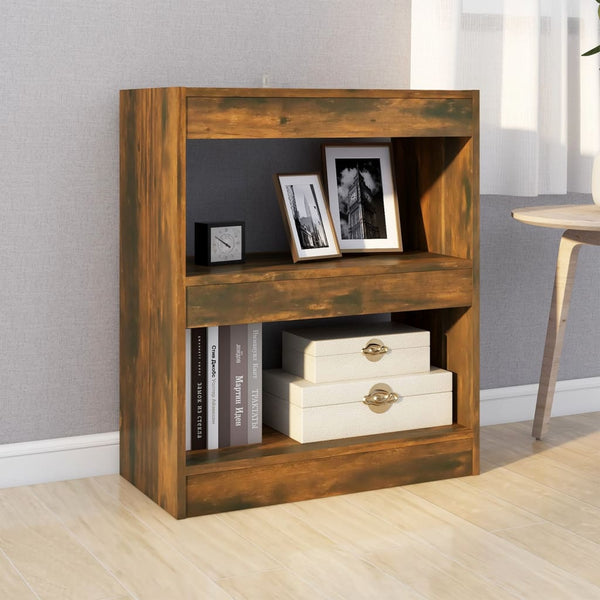 Bücherregal Raumteiler Räuchereiche 60x30x72cm