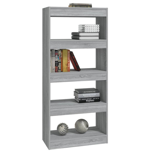 Graues Bücherregal Sonoma, 60x30x135 cm