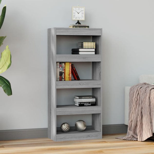 Graues Bücherregal Sonoma, 60x30x135 cm