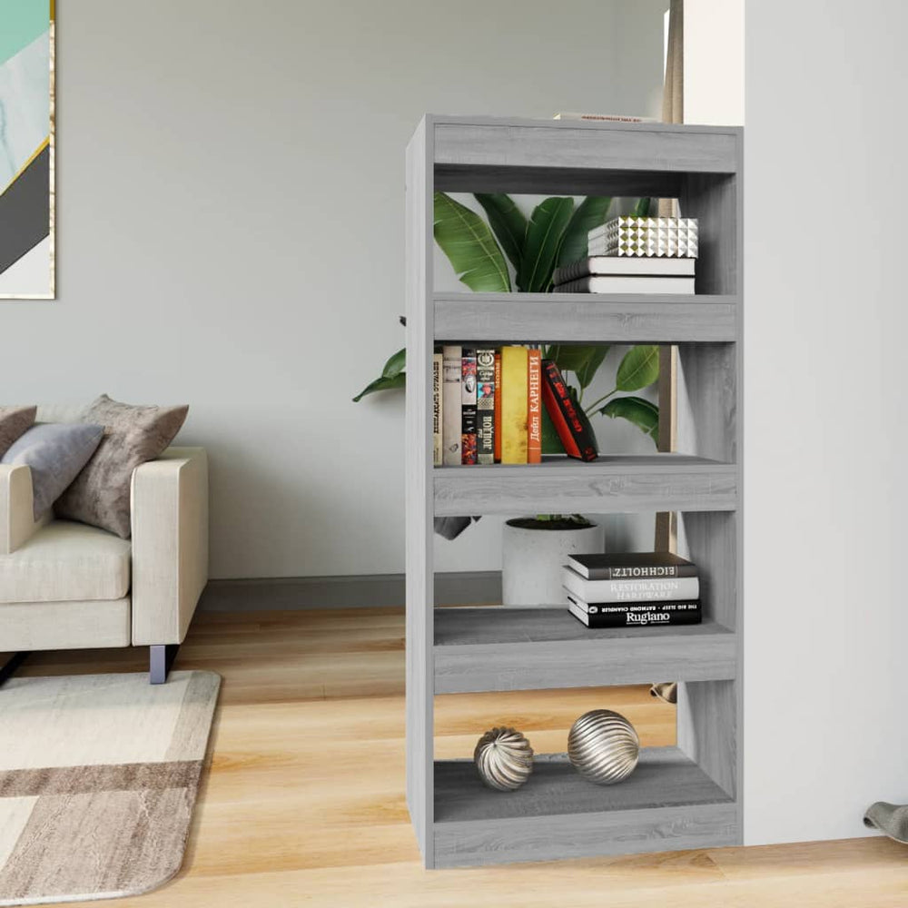 vidaXL Bibliothèque/Meuble de séparation Gris Sonoma 60x30x135 cm Bois d'ingénierie