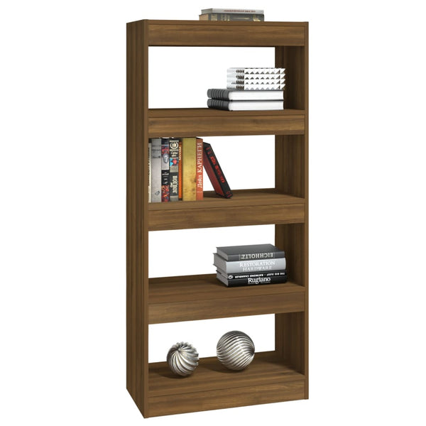 Bücherregal Raumteiler Braun Eiche 60x30x135cm