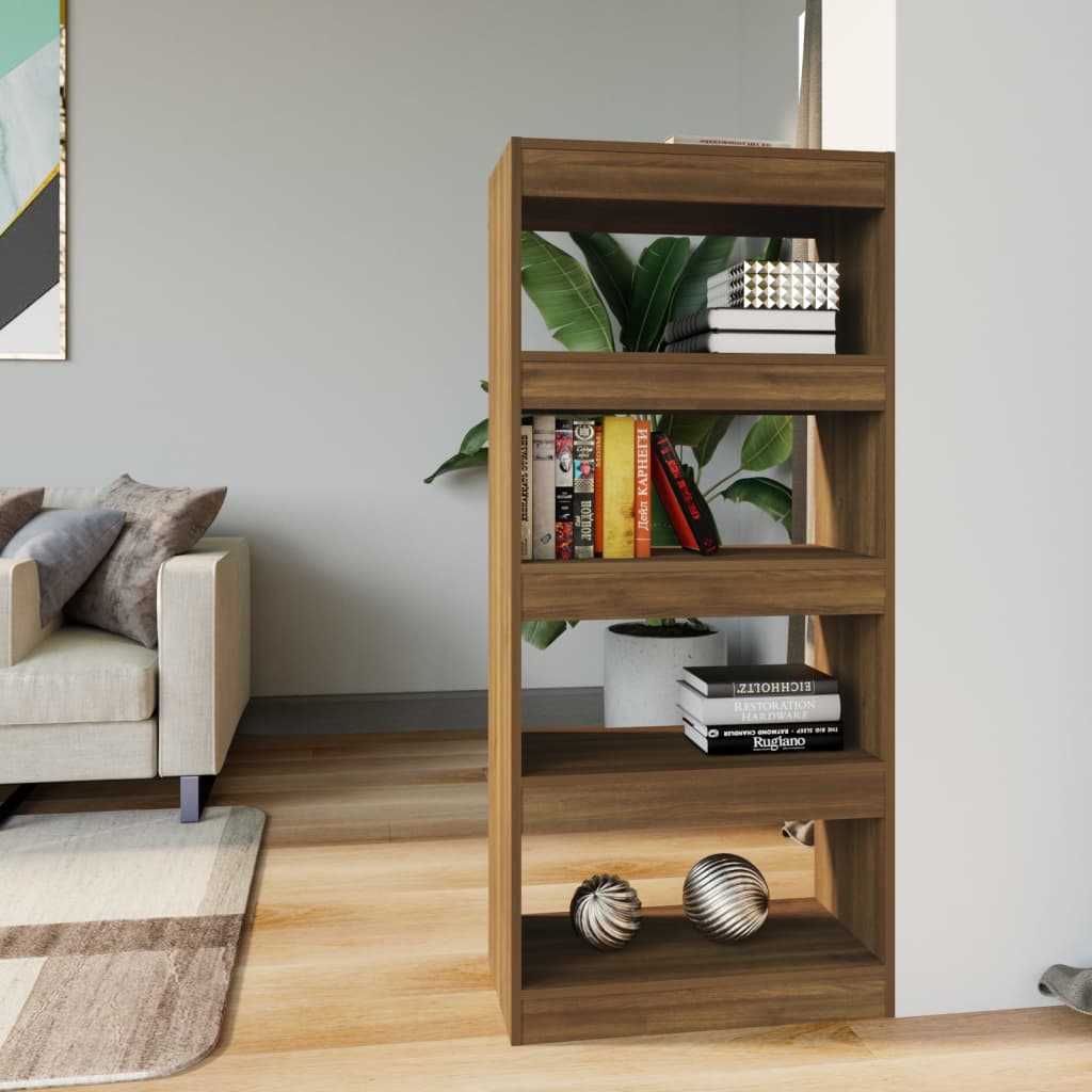 Bücherregal Raumteiler Braun Eiche 60x30x135cm