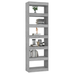 Bücherregal Raumteiler Grau Sonoma 60x198 cm