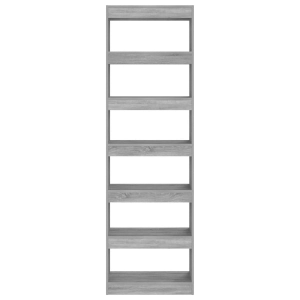 Bücherregal Raumteiler Grau Sonoma 60x198 cm