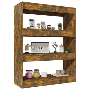 Bücherregal Raumteiler Räuchereiche 80x103 cm