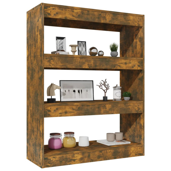 Bücherregal Raumteiler Räuchereiche 80x103 cm