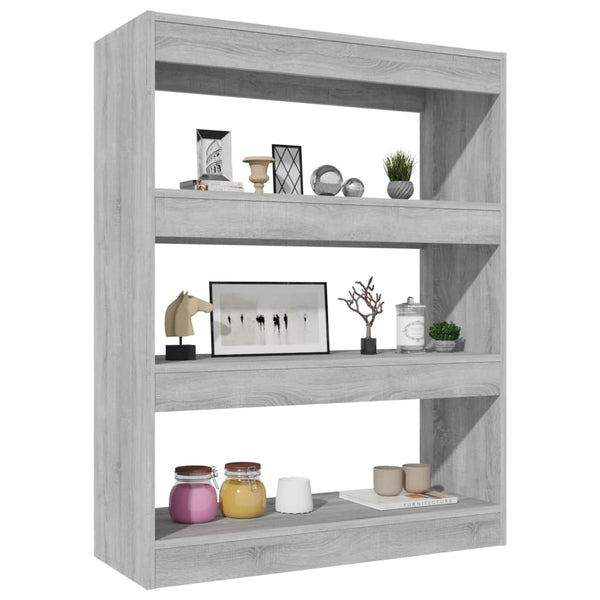 Bücherregal Raumteiler Grau Sonoma 80x103 cm