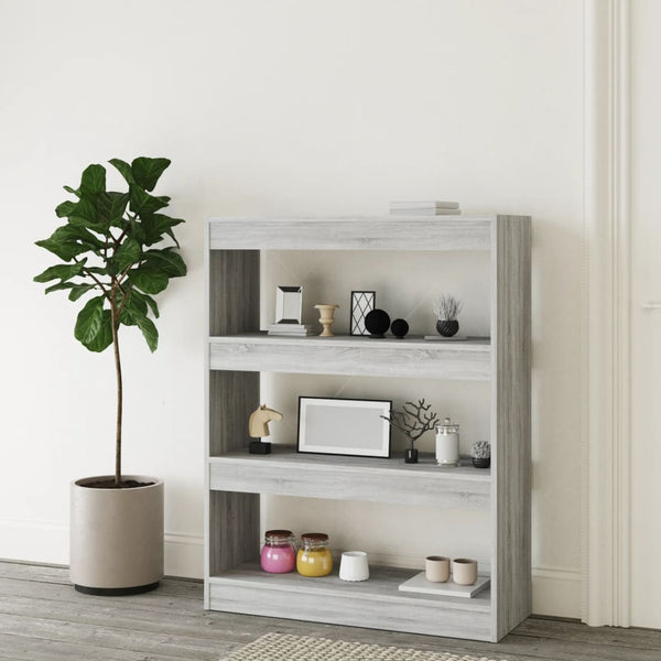 Bücherregal Raumteiler Grau Sonoma 80x103 cm