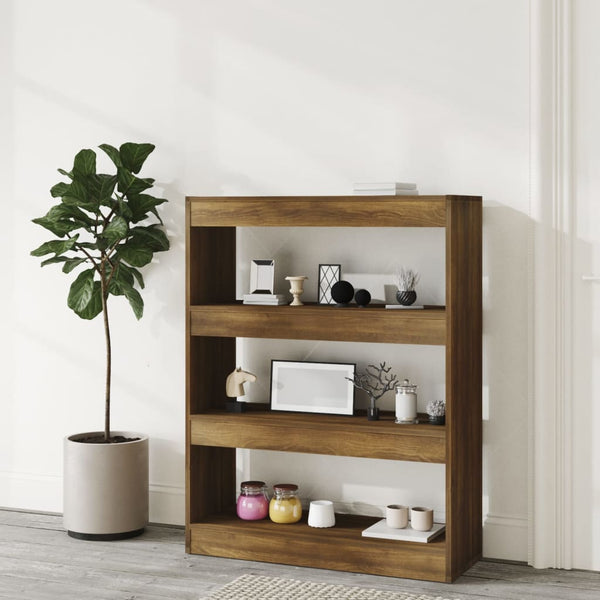 Bücherregal Raumteiler Braun Eiche 80x103 cm