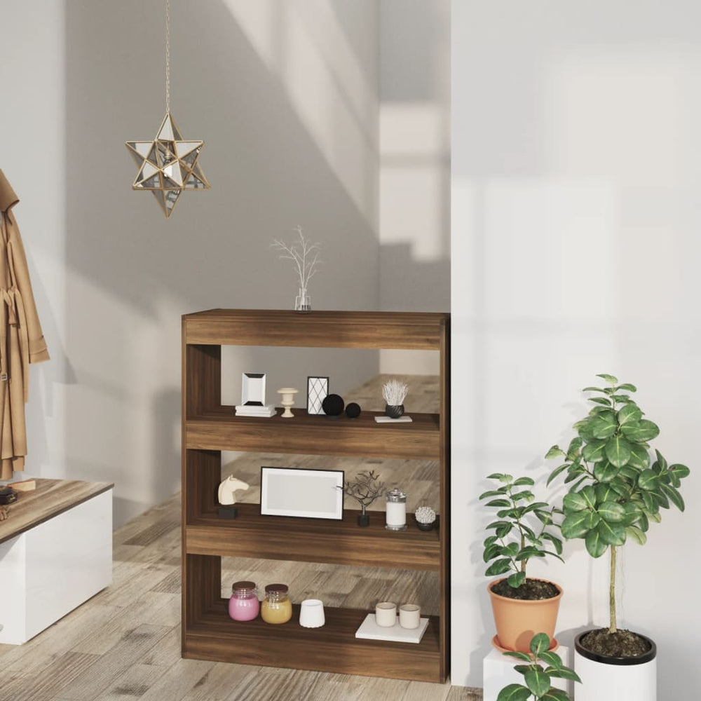 Bücherregal Raumteiler Braun Eiche 80x103 cm