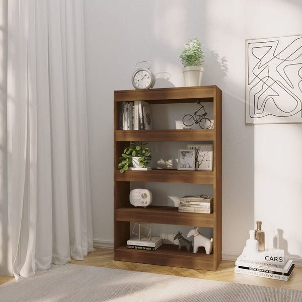 Bücherregal Raumteiler Braun Eiche 80x30x135 cm