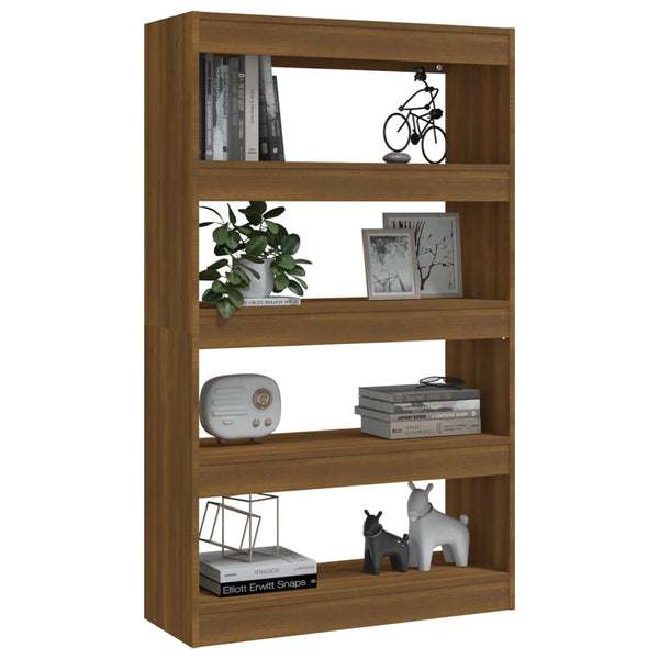 Bücherregal Raumteiler Braun Eiche 80x30x135 cm