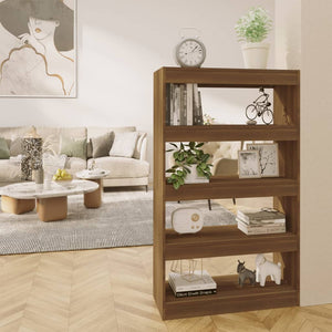 Bücherregal Raumteiler Braun Eiche 80x30x135 cm