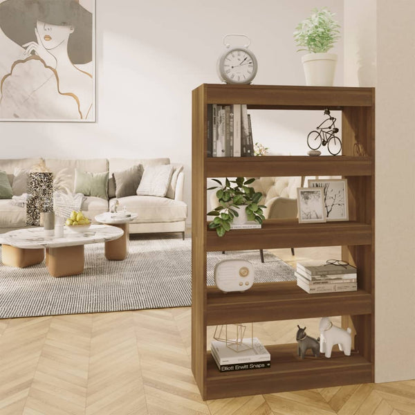 Bücherregal Raumteiler Braun Eiche 80x30x135 cm