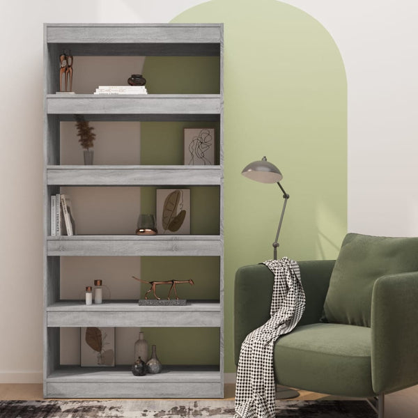 Graues Bücherregal Sonoma 80x166 cm