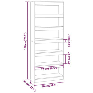 Bücherregal Raumteiler Räuchereiche 198 cm