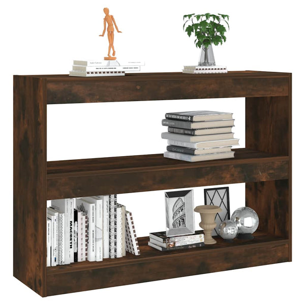 Bücherregal Raumteiler Räuchereiche 100x72 cm
