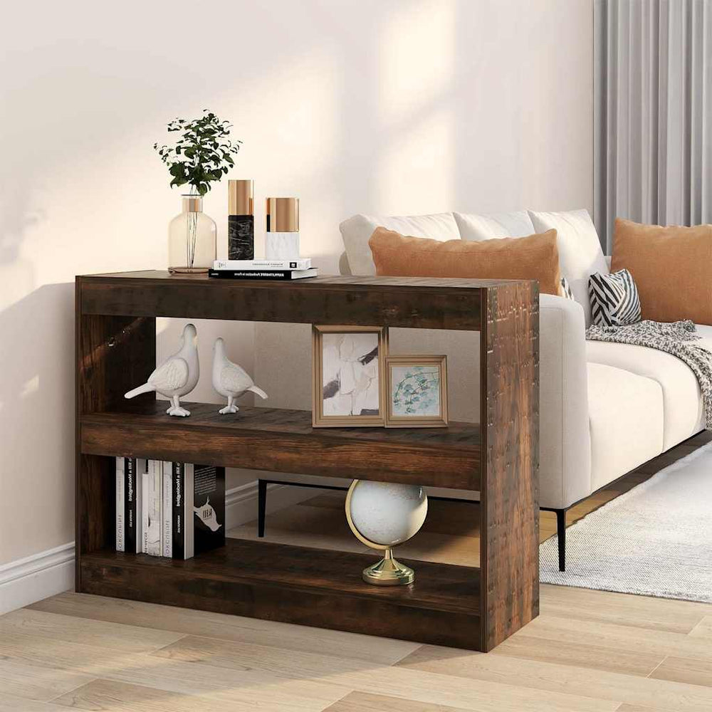vidaXL Étagère/Séparateur de pièce Chêne fumé 100x30x72 cm