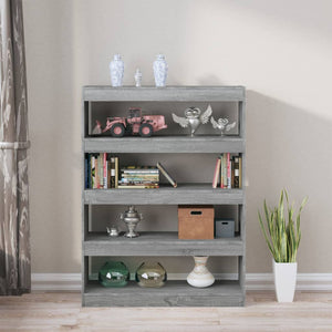 Bücherregal Raumteiler Grau Sonoma 100x135 cm