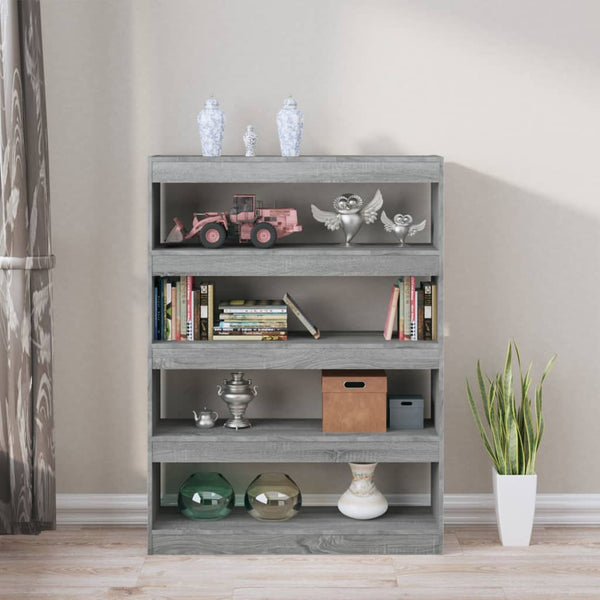 Bücherregal Raumteiler Grau Sonoma 100x135 cm