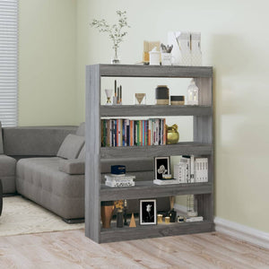 Bücherregal Raumteiler Grau Sonoma 100x135 cm