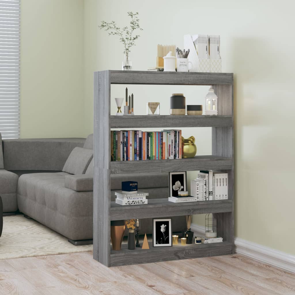 Bücherregal Raumteiler Grau Sonoma 100x135 cm