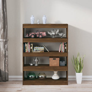 Bücherregal Raumteiler Braun Eichenoptik 100x135 cm