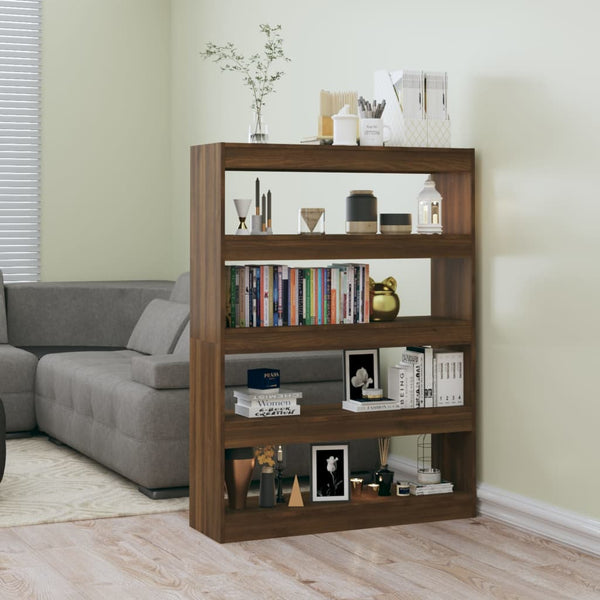 Bücherregal Raumteiler Braun Eichenoptik 100x135 cm